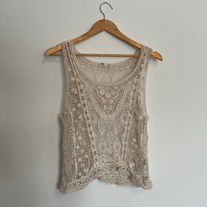 GRG. Montreal. Crochet, Lace Floral Pattern Tank Top. Size M. Womens.